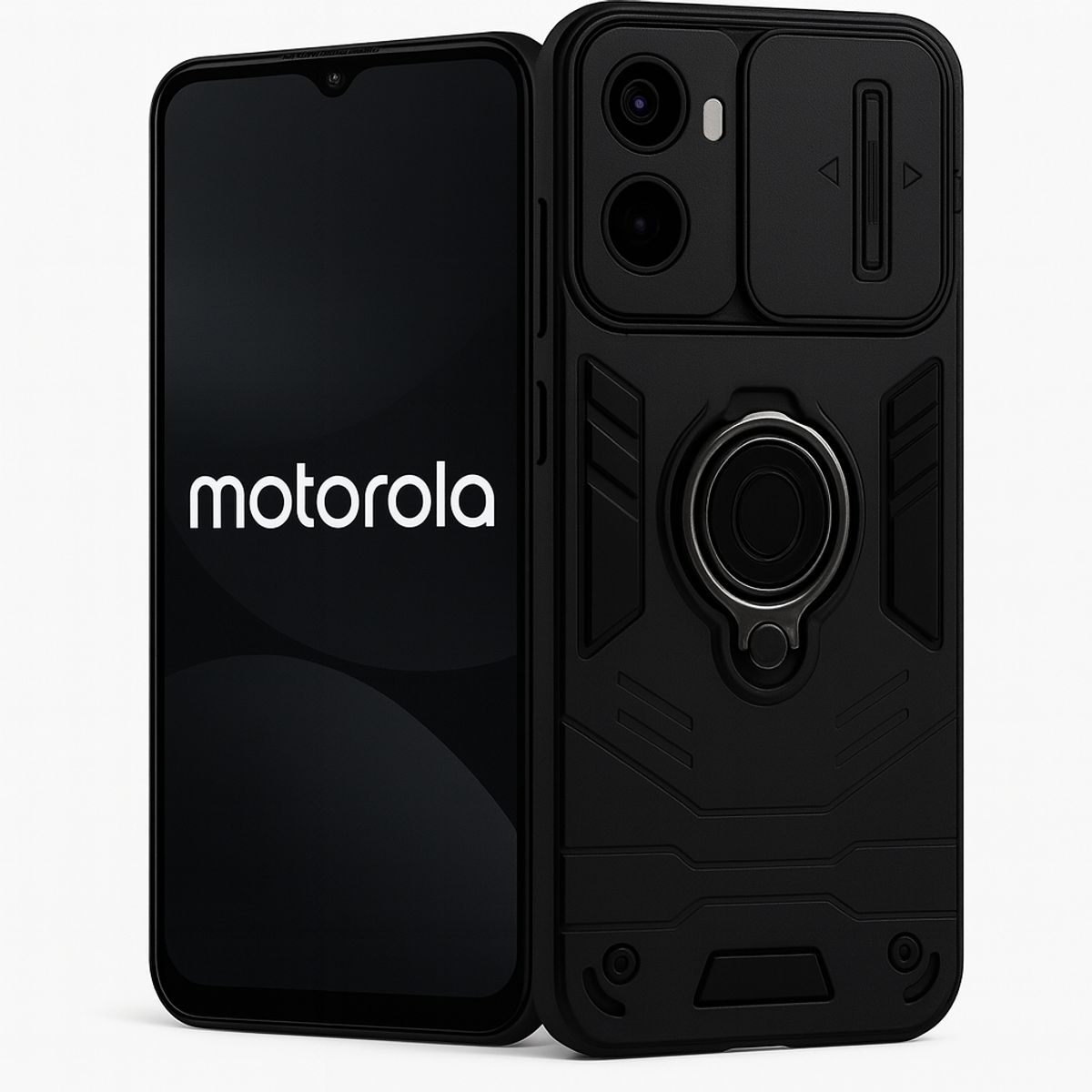 GENERICO - CARCASA PARA MOTOROLA G85 ANILLO CUBRE CAMARA COLOR NEGRO