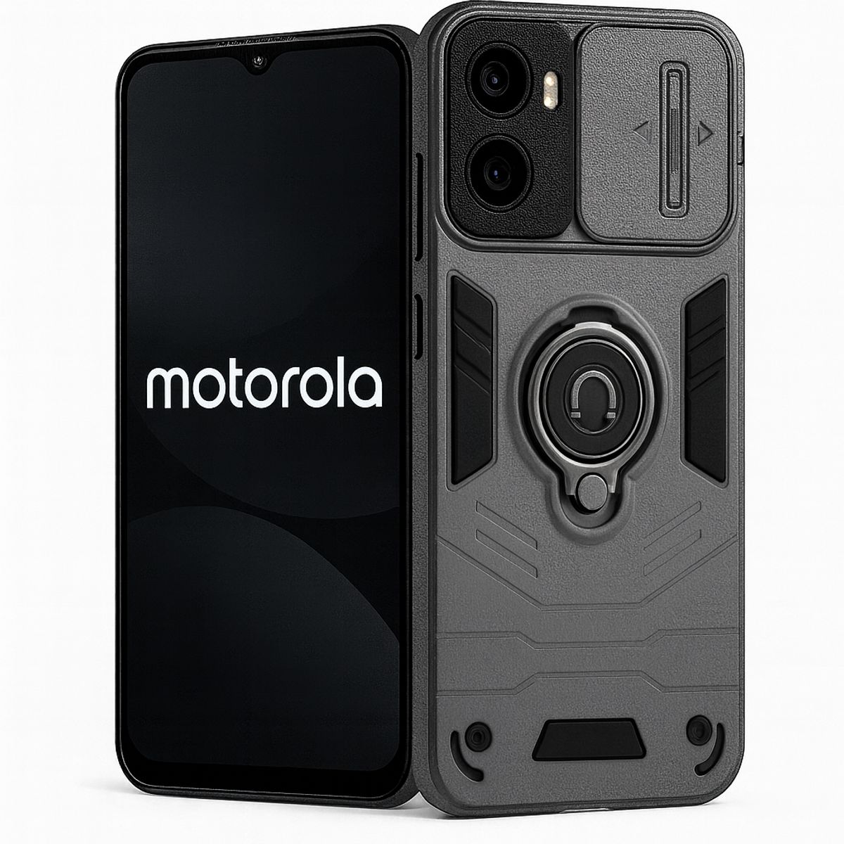 GENERICO - CARCASA PARA MOTOROLA G85 ANILLO CUBRE CAMARA COLOR GRIS