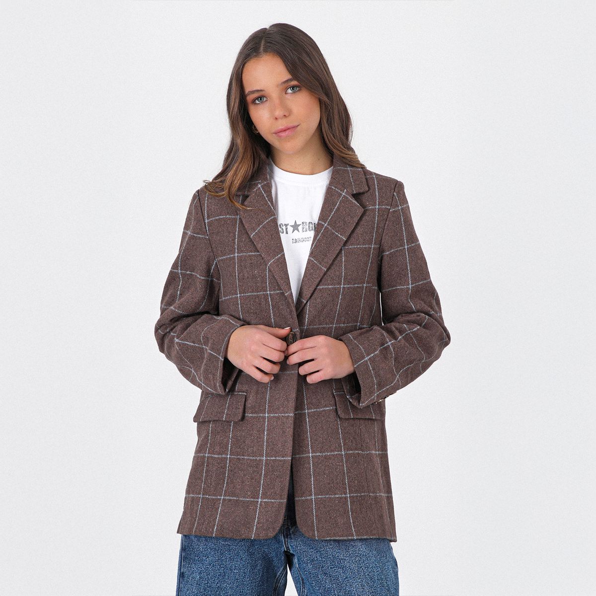 RAINDOOR - Blazer Cuadros Brown