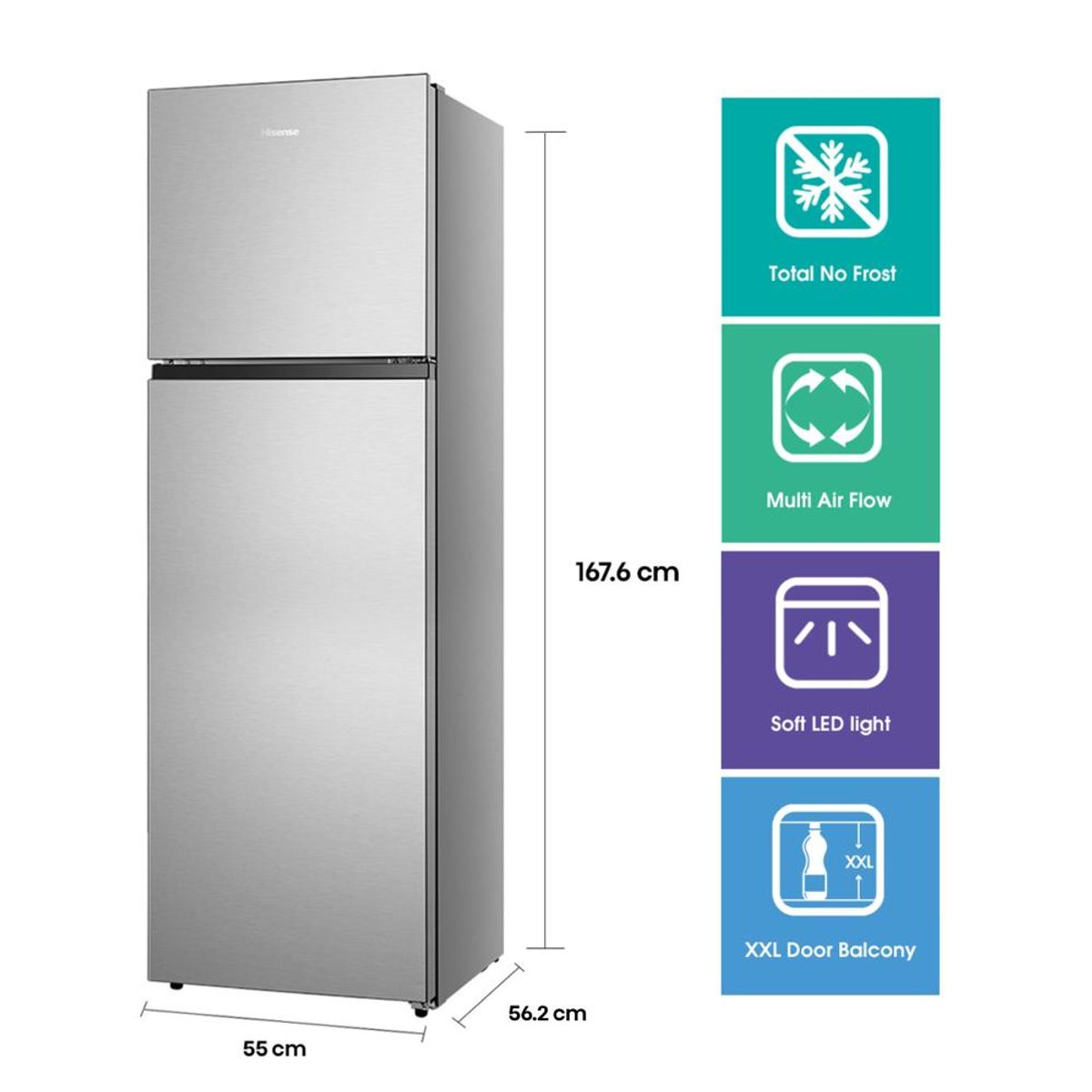 HISENSE - Refrigerador No Frost RT320NV  246L Gris Hisense Nuevo con caja dañada