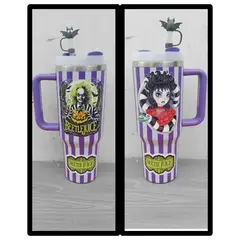 GENERICO - TERMO BEETLEJUICE BICOLOR MORADO CON BLANCO