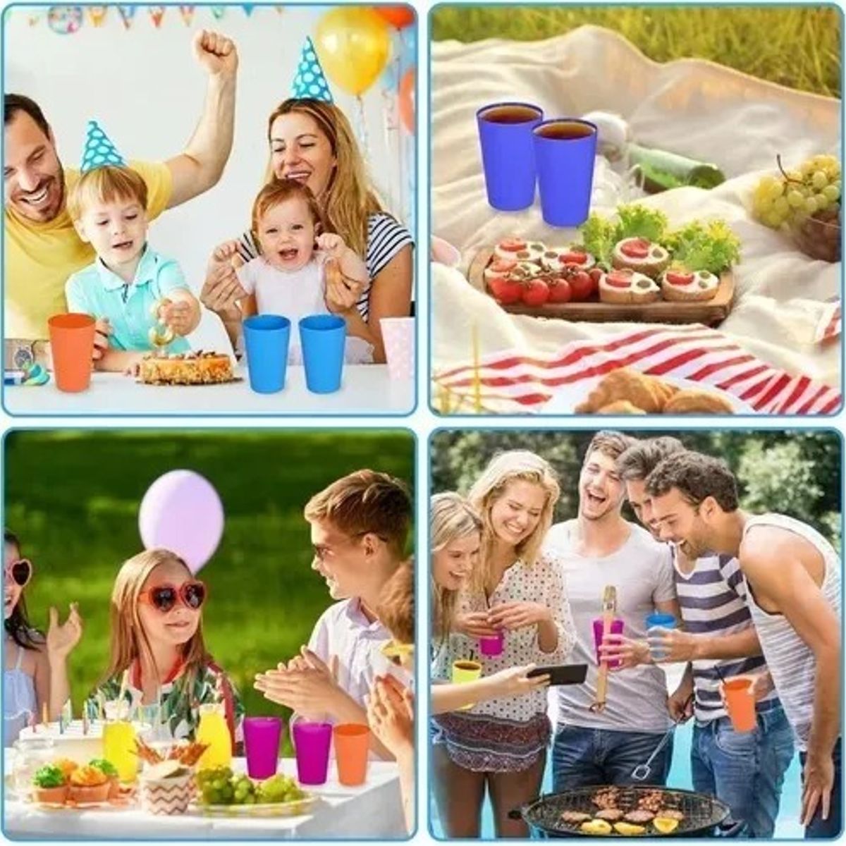 GENERICO - Vaso Plastico Reutilizables Vasos De Colores Vasos Fiesta