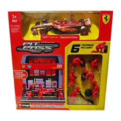 BBURAGO - Set Pit-Stop Ferrari SF-24 55 Carlos Sainz Caja Normal Burago 143