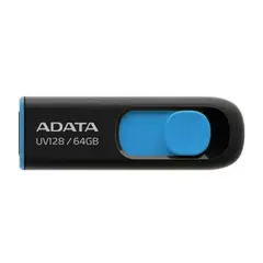 ADATA - Pendrive UV128 64gb 3.2 Gen 1 Negro/Azul Retráctil