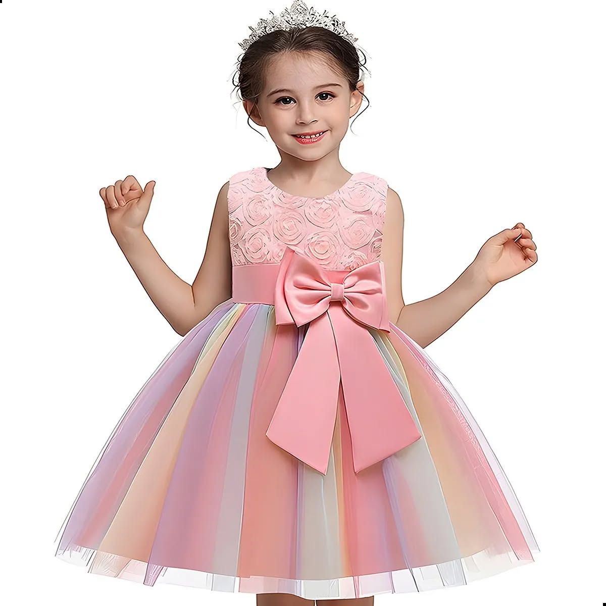 GENERICO - Vestido de fiesta para niña talla 7 a 8 años