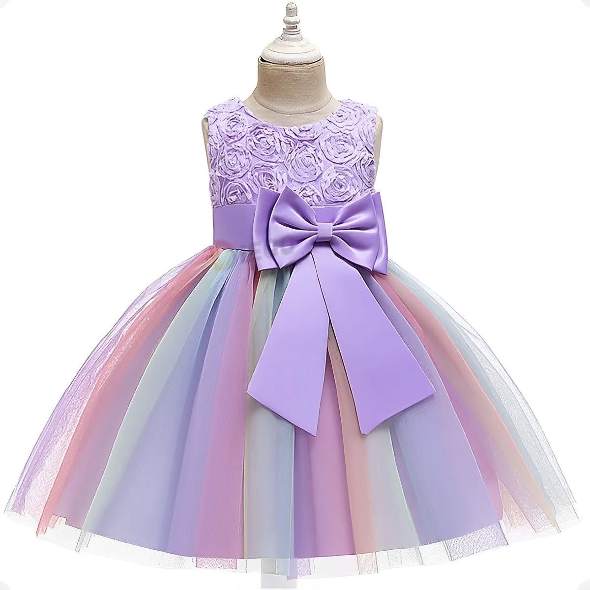 GENERICO - Vestido de fiesta para niña talla 4 a 5 años