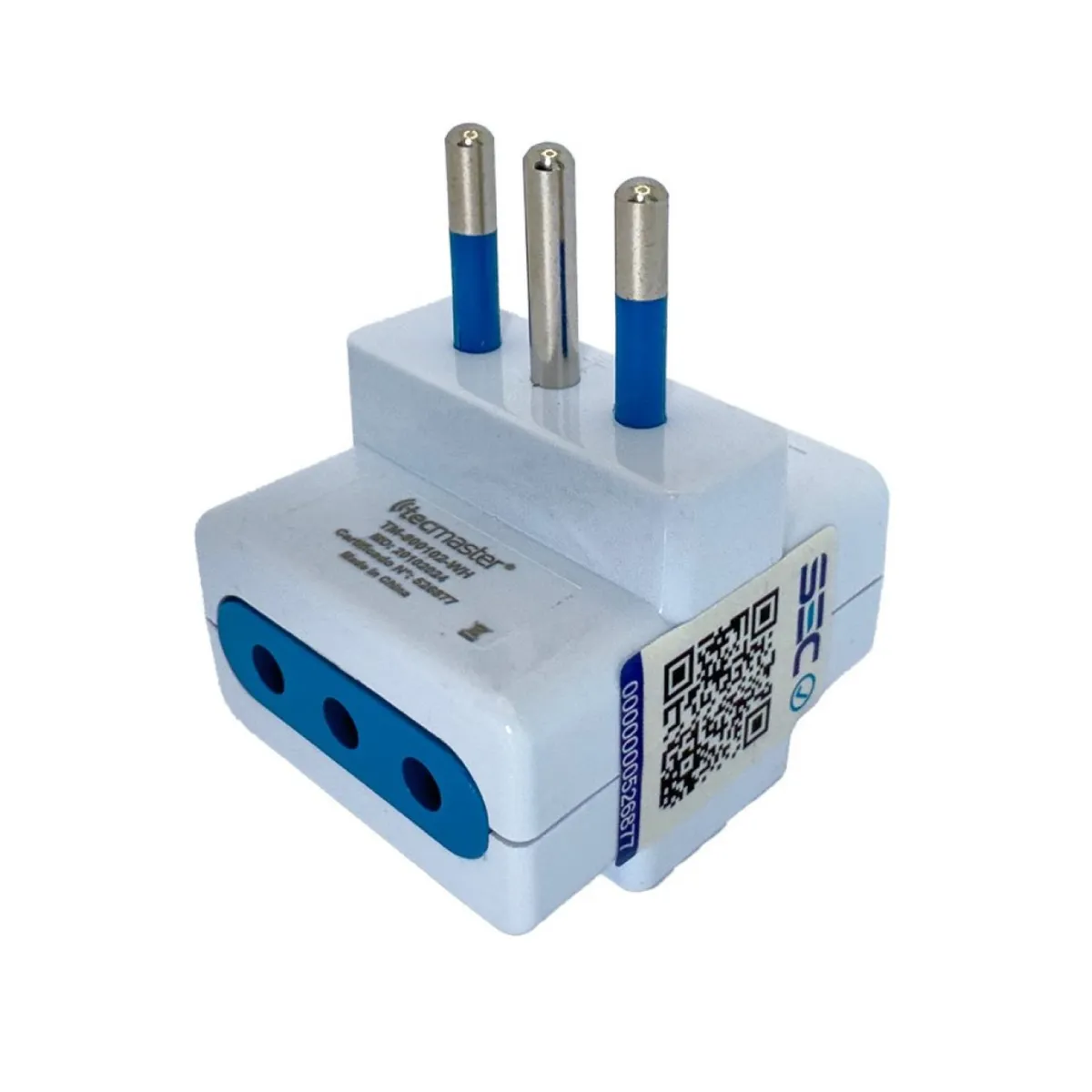 Enchufe Adaptador de pared 3 Tomas TM-800102wh Tecmaster, marca TECMASTER - Foto Principal