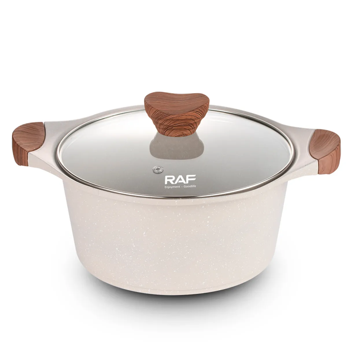 RAF - Batería De Cocina Antiadherente Ceramica & Bakelite 5 Pcs Beige