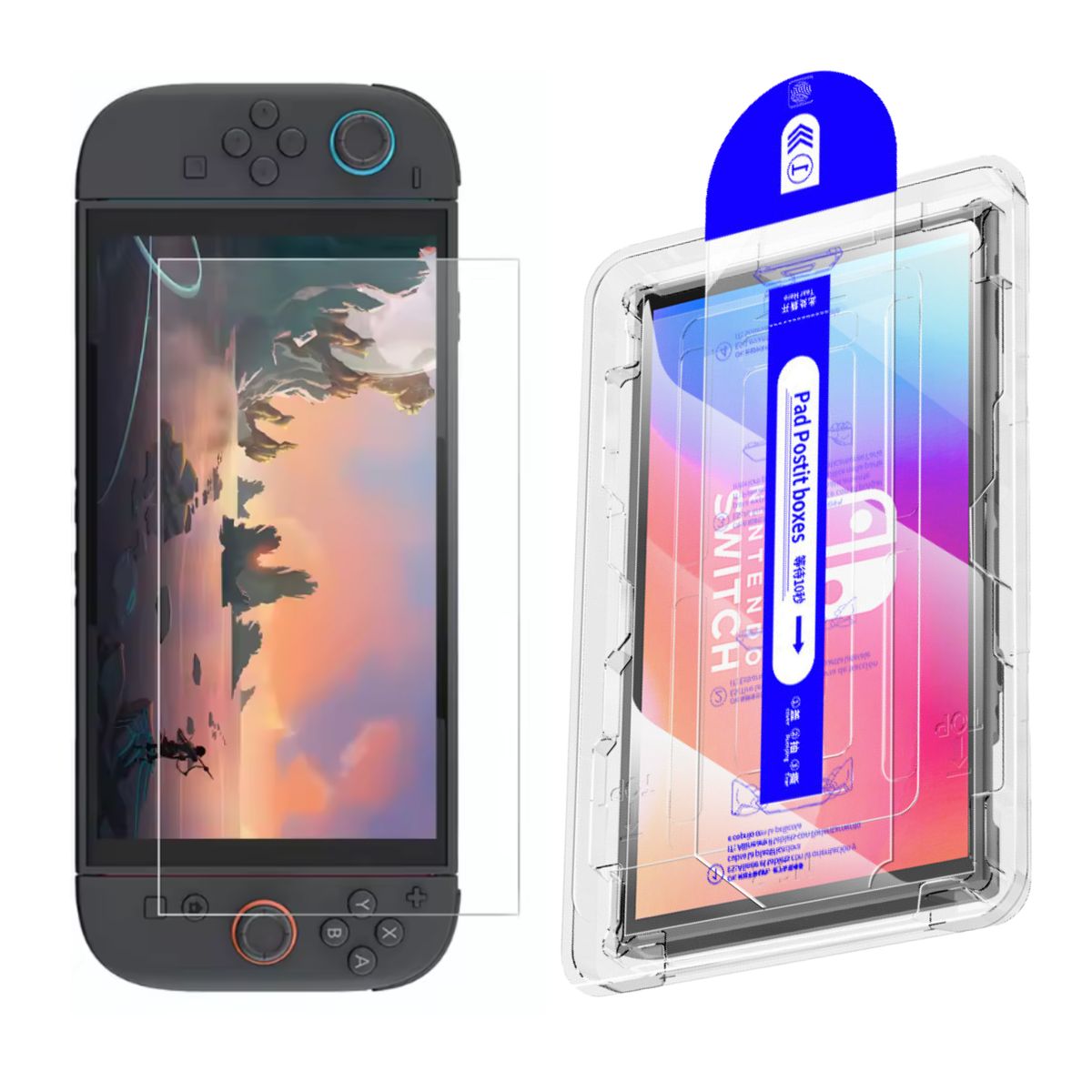 TECNOPALACE - Lamina De Vidrio Con Fácil Instalador Para Nintendo Switch 2