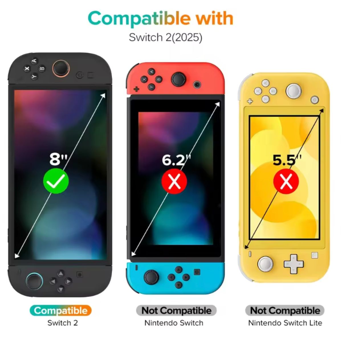 TECNOPALACE - Lamina De Vidrio Con Fácil Instalador Para Nintendo Switch 2