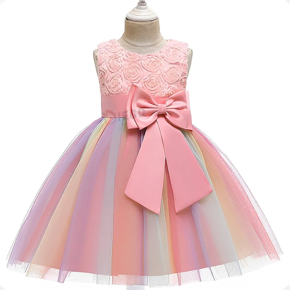 GENERICO - Vestido de fiesta para niña talla 7 a 8 años