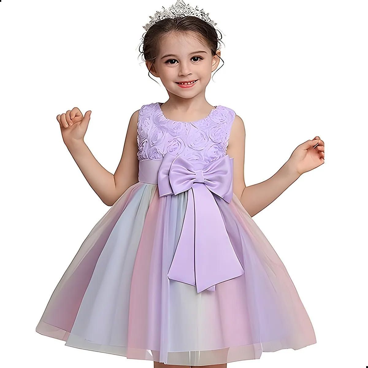 GENERICO - Vestido de fiesta para niña talla 4 a 5 años