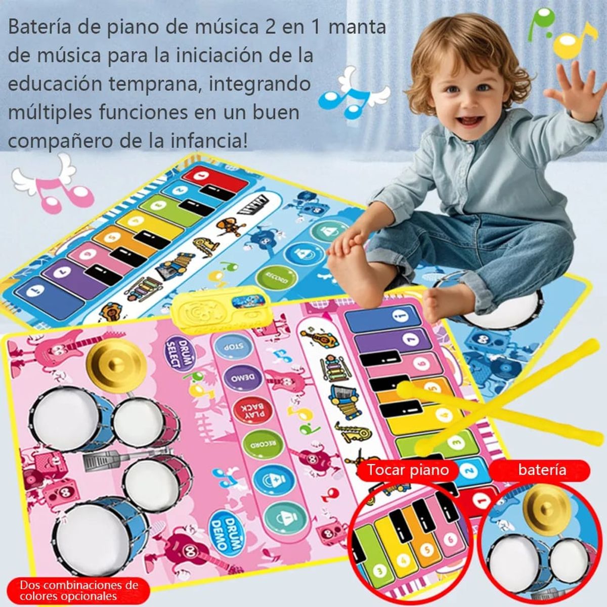 GENERICO - Alfombra Musical Piano Y Tambor Para Niños
