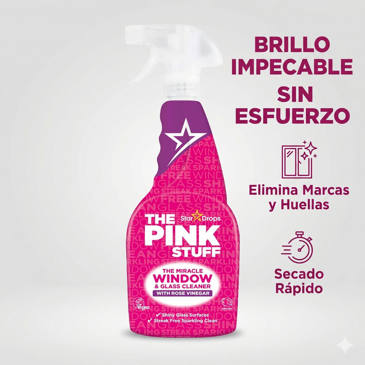 THE PINK STUFF - Limpia Vidrios Vinagre Rosa Pink 750ml