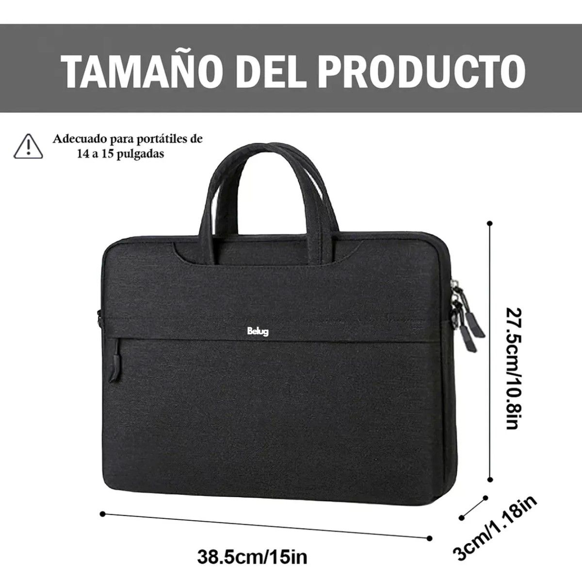 GENERICO - Funda Protectora Para Portátil Bolsa Prueba Golpe 15.6 In color negro BELUG