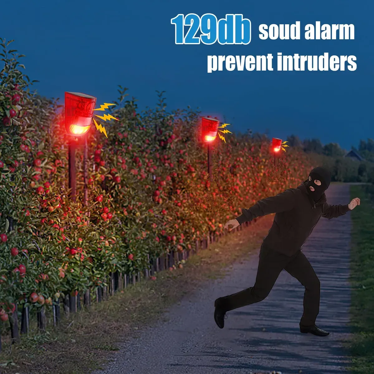 MOVI - ALARMA SOLAR CON SENSOR DE MOVIMIENTO 129 DB IMPERMEABLE