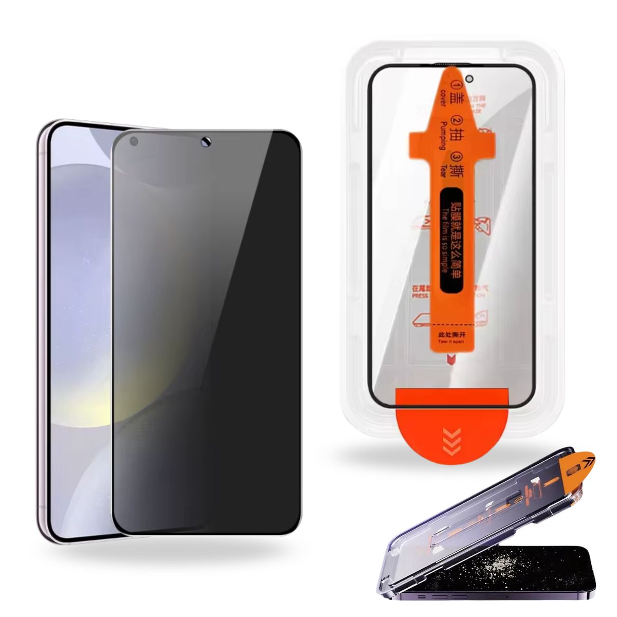 TECNOPALACE - Lámina Vidrio Antiespía Para Samsung S23 Completa Con Instalador Fácil