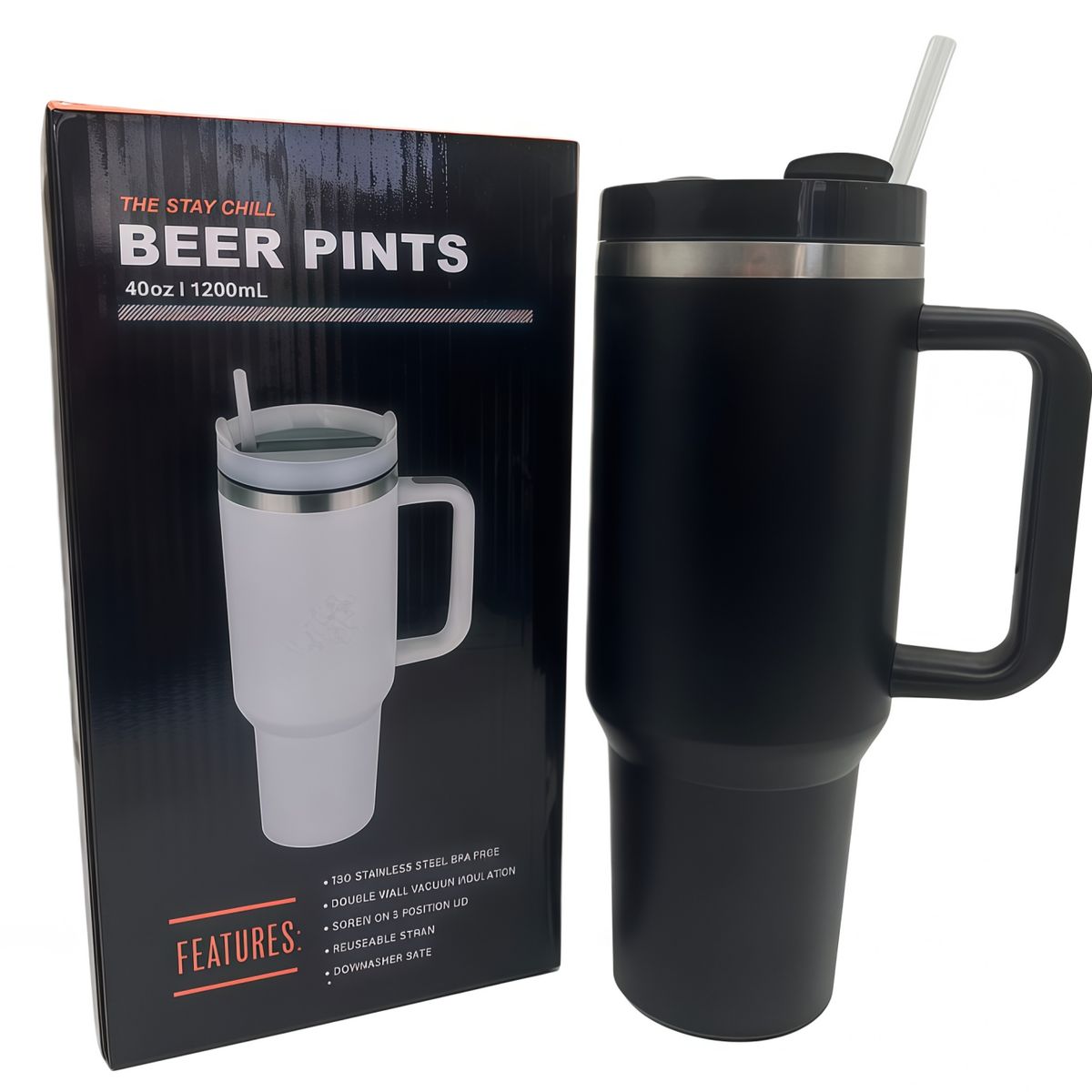 GENERICO - Vaso Termico 1,2 Litros De Acero Inox 5 Color Negro