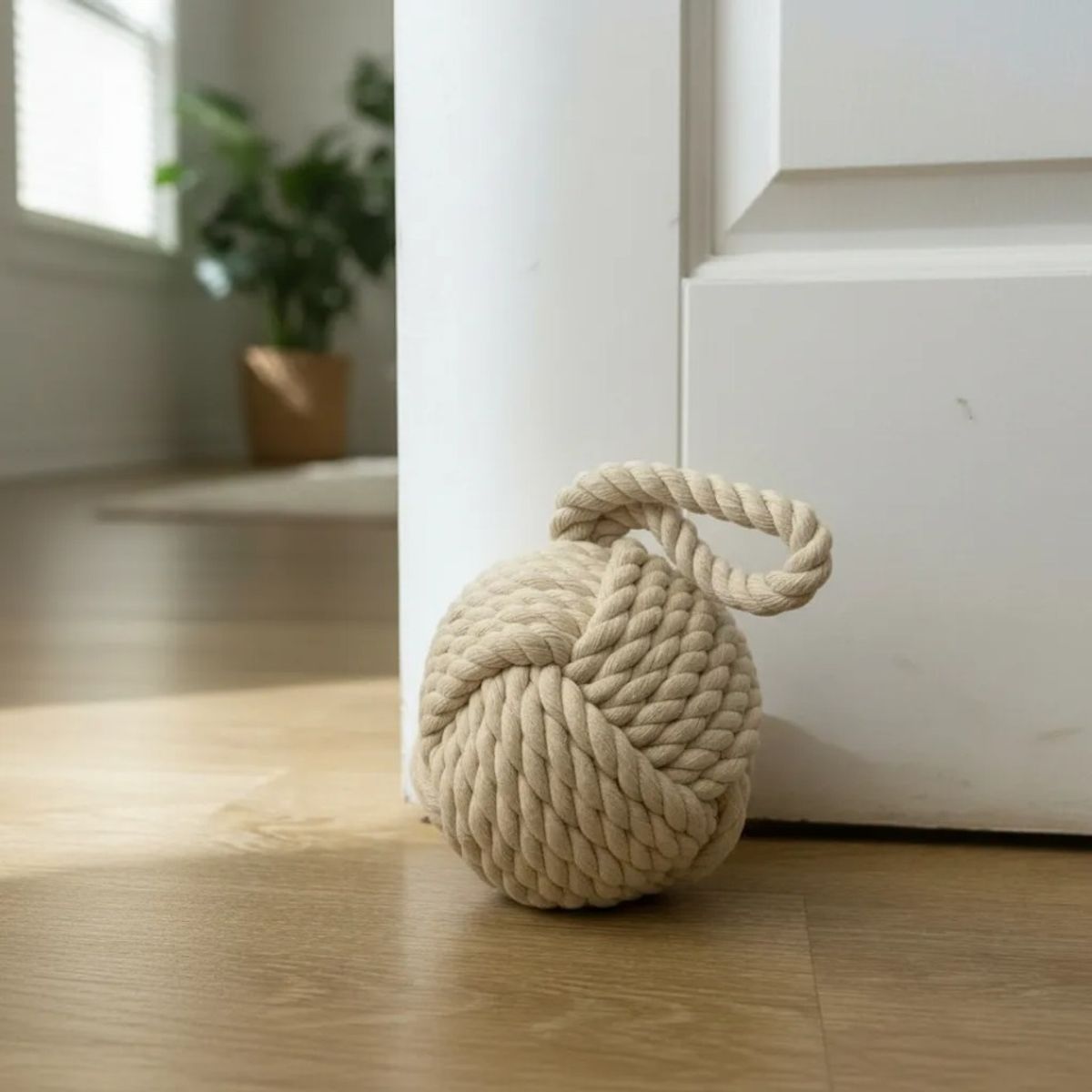 TODOHOGAR SANTIAGO DE CHILE - Tope De Puerta Decorativo De Yute · Bola Rústica 185 Kg