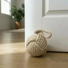 TODOHOGAR SANTIAGO DE CHILE - Tope De Puerta Decorativo De Yute · Bola Rústica 185 Kg