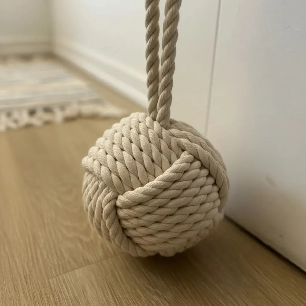 TODOHOGAR SANTIAGO DE CHILE - Tope De Puerta Decorativo De Yute · Bola Rústica 185 Kg