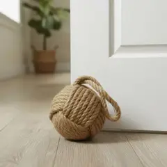 TODOHOGAR SANTIAGO DE CHILE - Tope De Puerta Decorativo De Yute · Bola Rústica 185 Kg