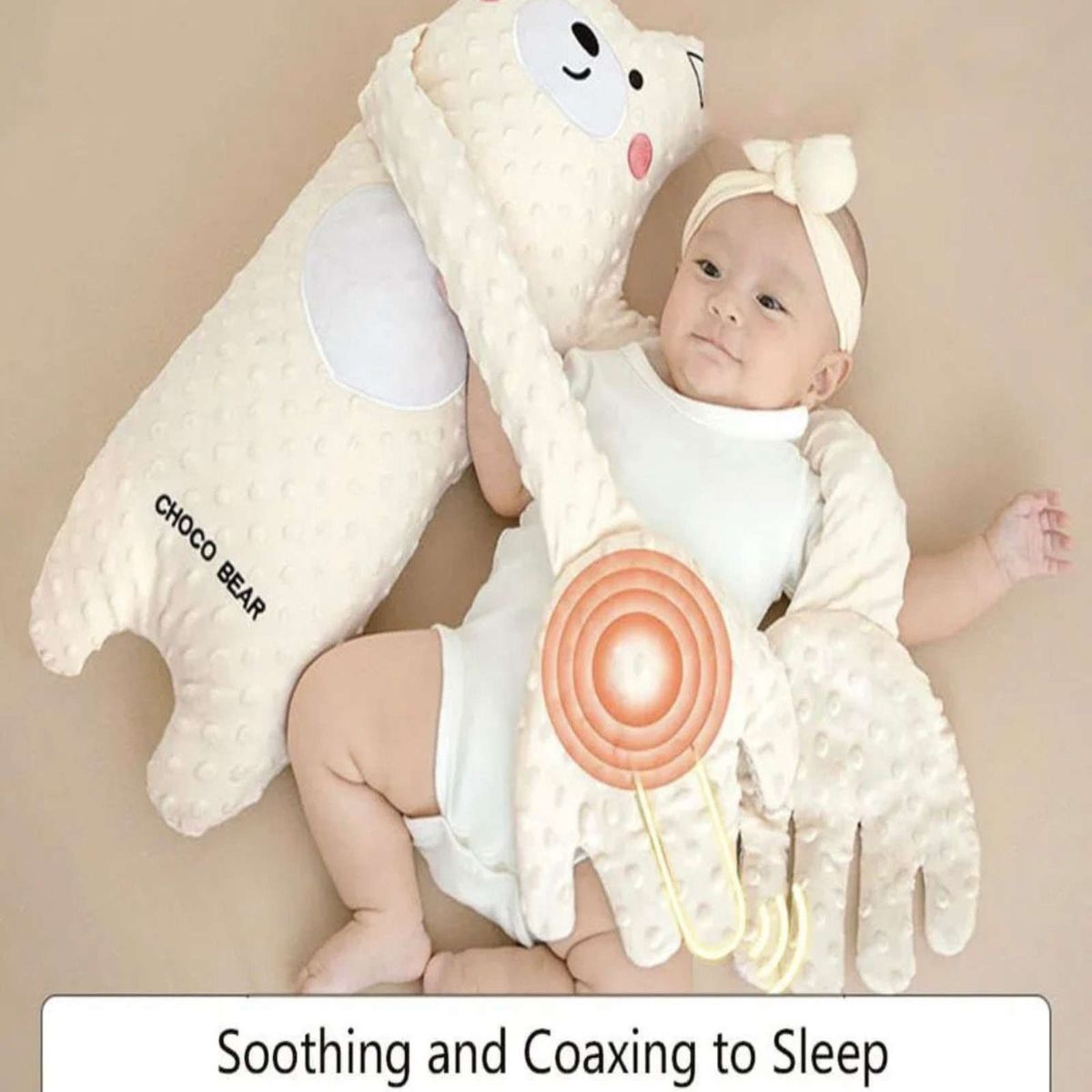 GENERICO - Peluche Choco Bear Baby Patter Simulación Dormir para bebés