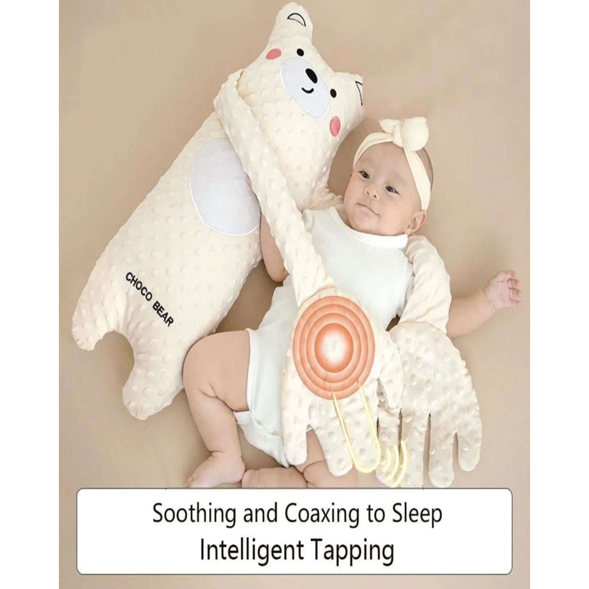 GENERICO - Peluche Choco Bear Baby Patter Simulación Dormir para bebés