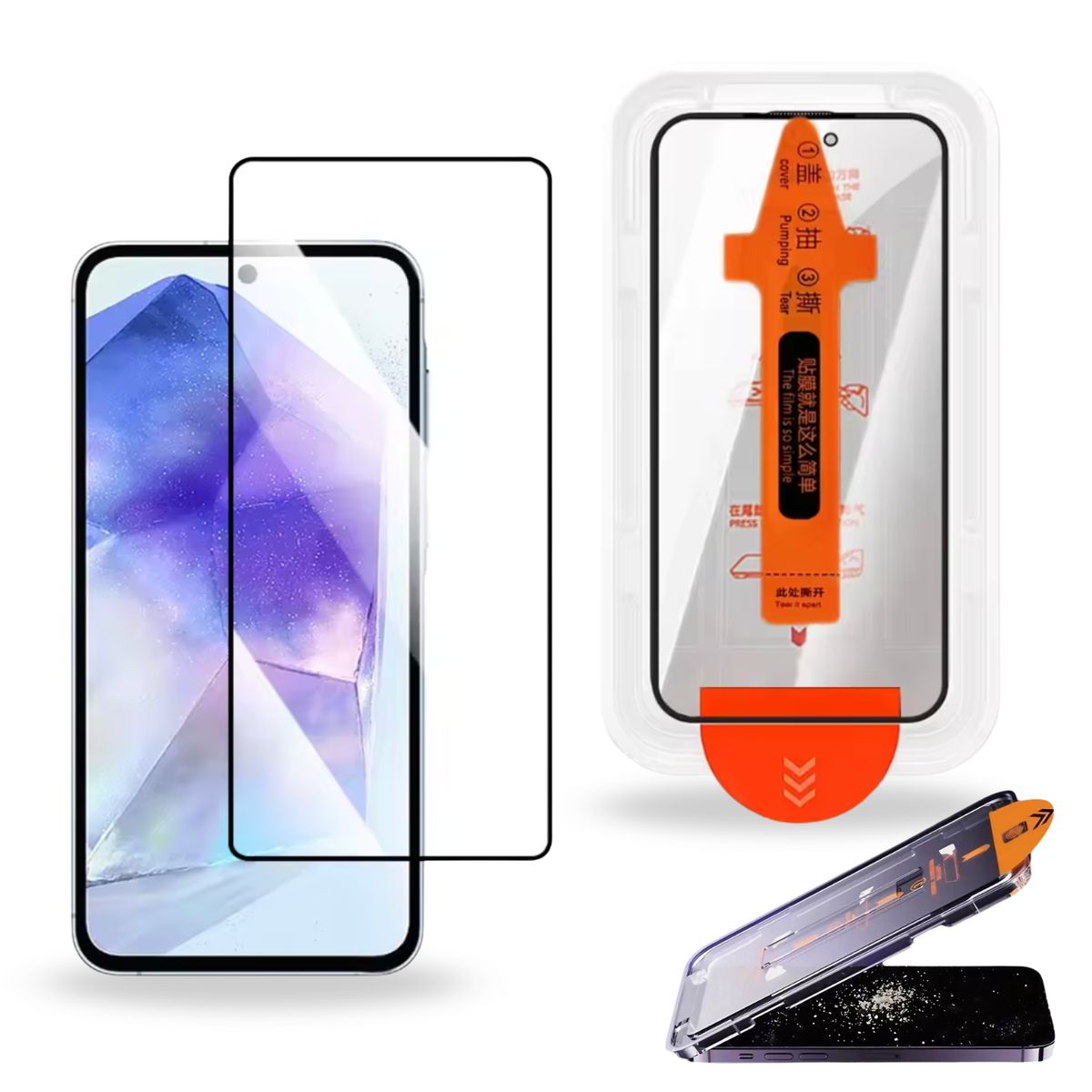 TECNOPALACE - Lámina Vidrio Antiespía Para Samsung S24Ultra Completa Con Instalador Fácil