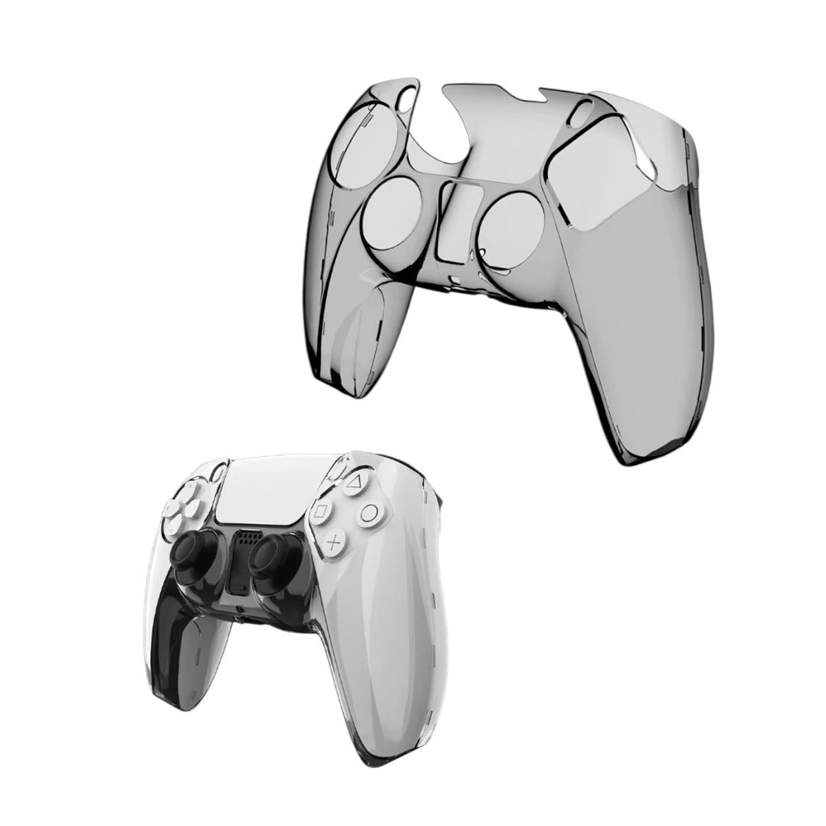 GENERICO - Funda Protector para Mando PS5 Joystick PS5 Transparente Acrilica NEGRO