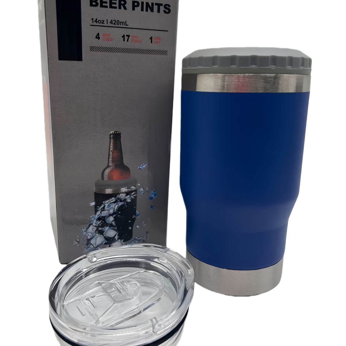 GENERICO - Taza De Cerveza Termo Multifuncional Con Abridor De Botellas Azul