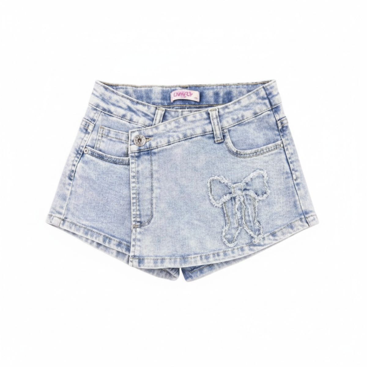 KIBOU - Falda Short Niña Jeans Claro Ideal Verano
