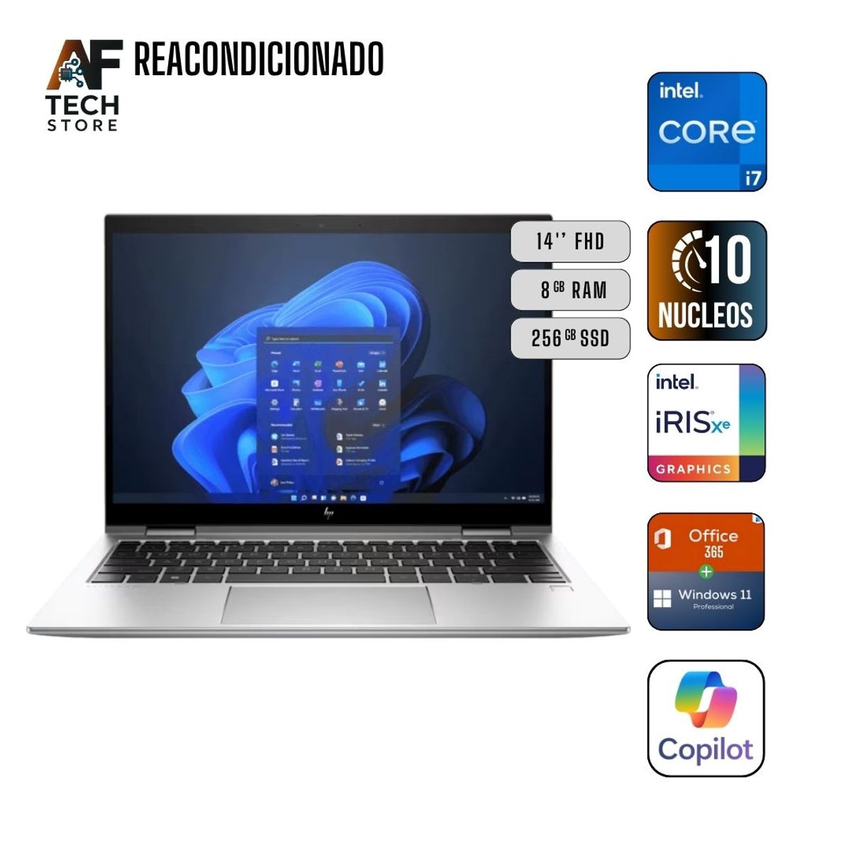 HP - Notebook HP 640 G9 I7 12th 8GB 256GB - Win11+Office - Reacondicionado Profesional