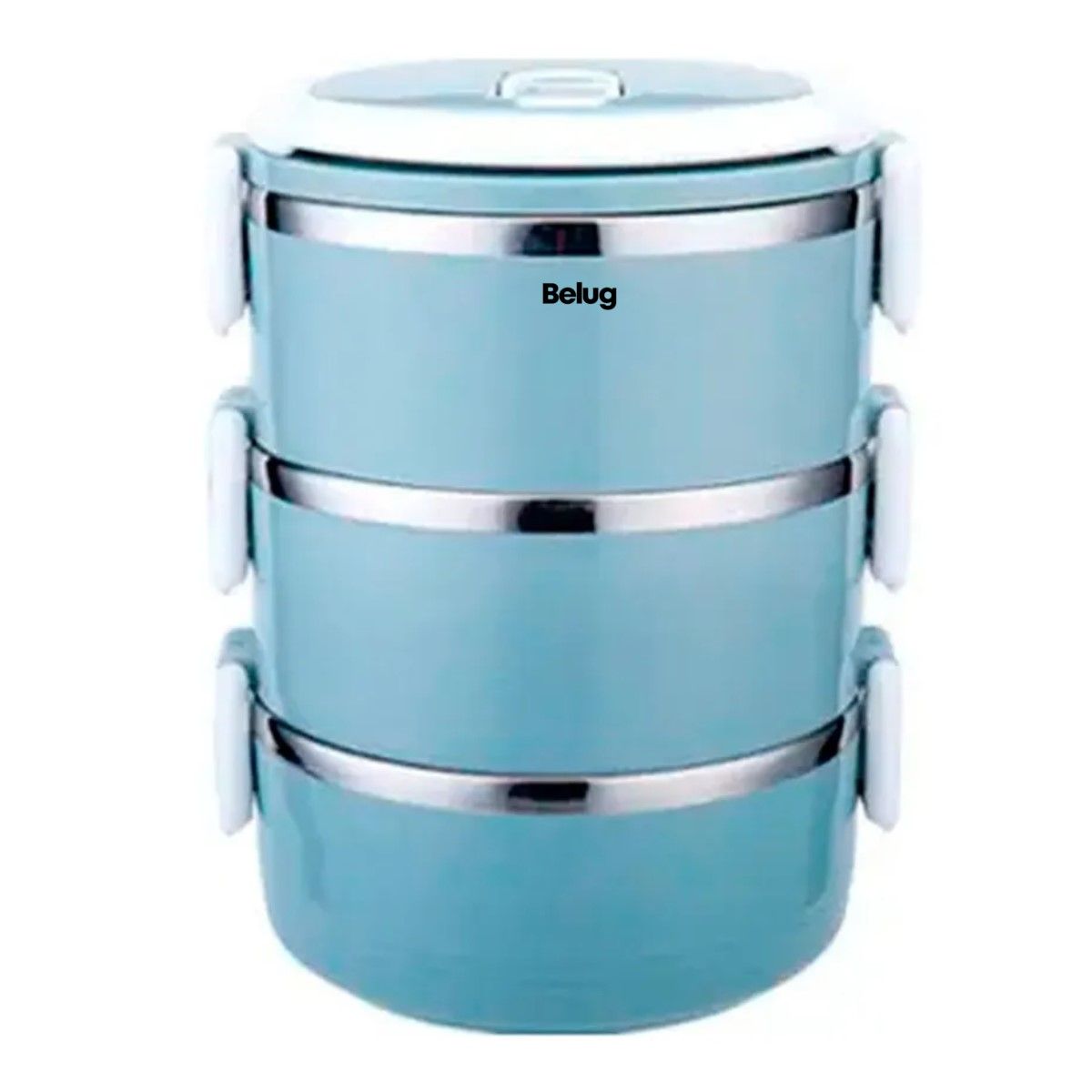 GENERICO - Lonchera Térmica Fiambrera 3 Niveles 2100ml: Comida Caliente Color Azul BELUG