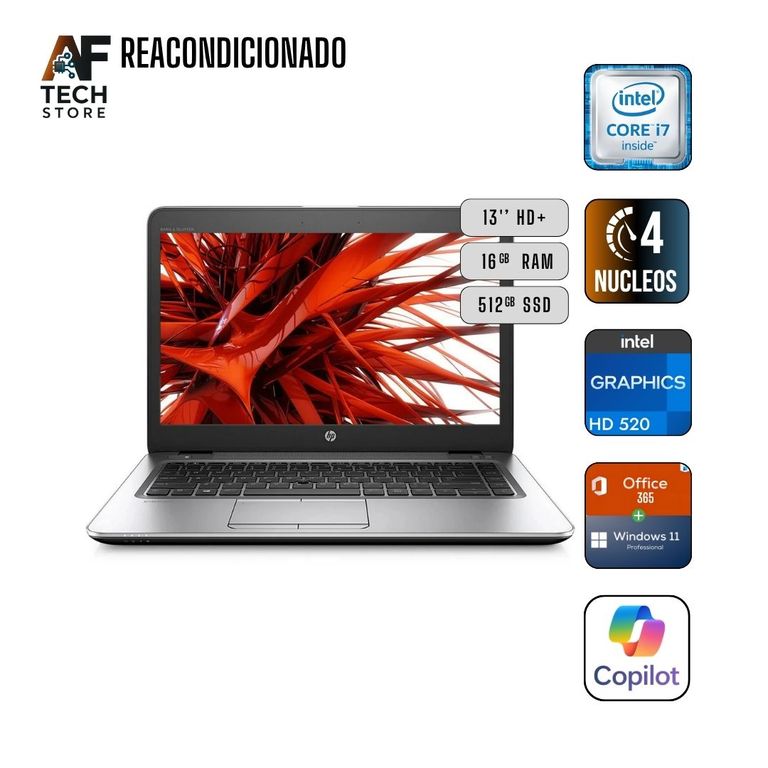 Notebook 820 G3 I7 6th 16GB 512GB - Win11+Office - Reacondicionado Profesional