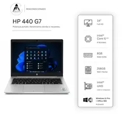 HP - Notebook 440 G7 I5 10th 8GB 256GB - Win11 Office - Reacondicionado Profesional