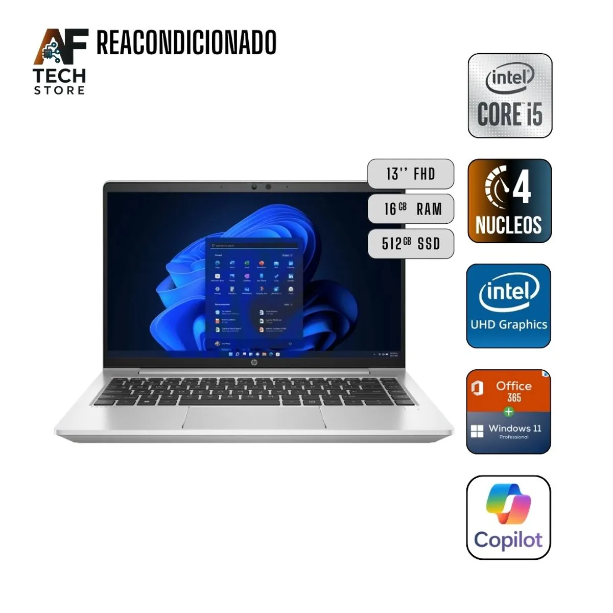 HP - Notebook HP 840 G7 I5 10th 16GB 512GB - Win11+Office - Reacondicionado Profesional