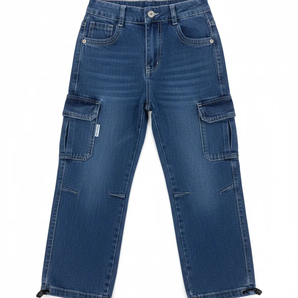 KIBOU - Pantalón Cargo Jeans Niño Denim Resistente