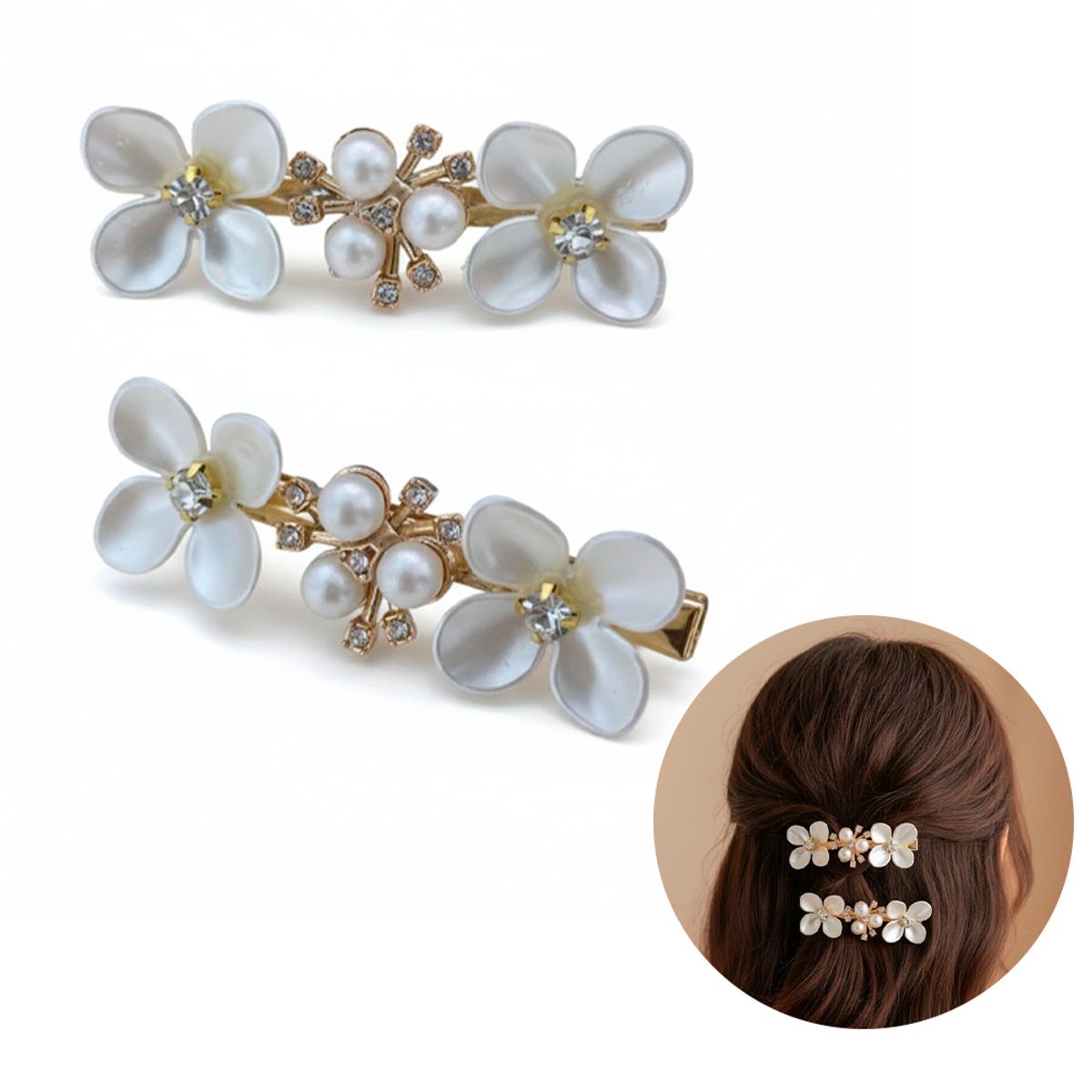 GENERICO - Broches para el Cabello Set de Pinzas tipo clip Pure Flora 28998