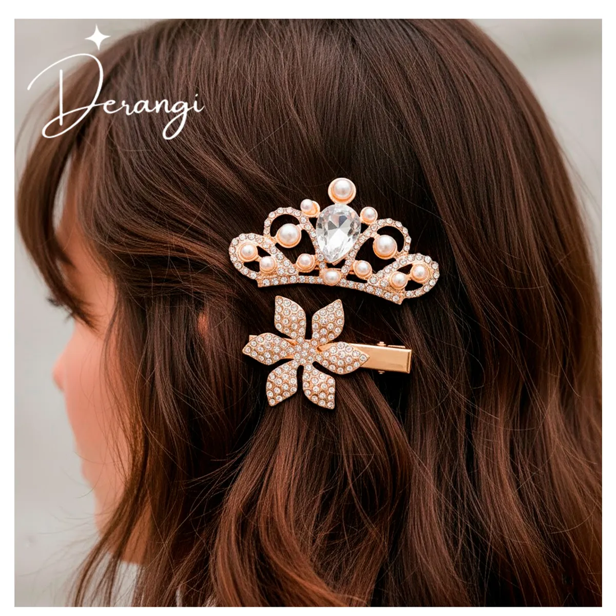 GENERICO - Broches para el Cabello Set de Pinzas tipo clip Golden Monarch 26831