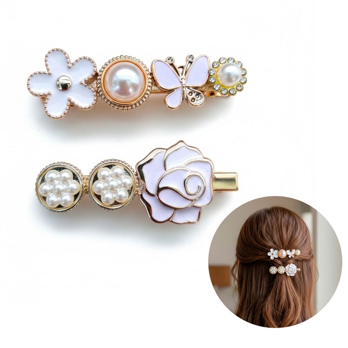 GENERICO - Broches para el Cabello Set de Pinzas tipo clip Garden Serenity 29901