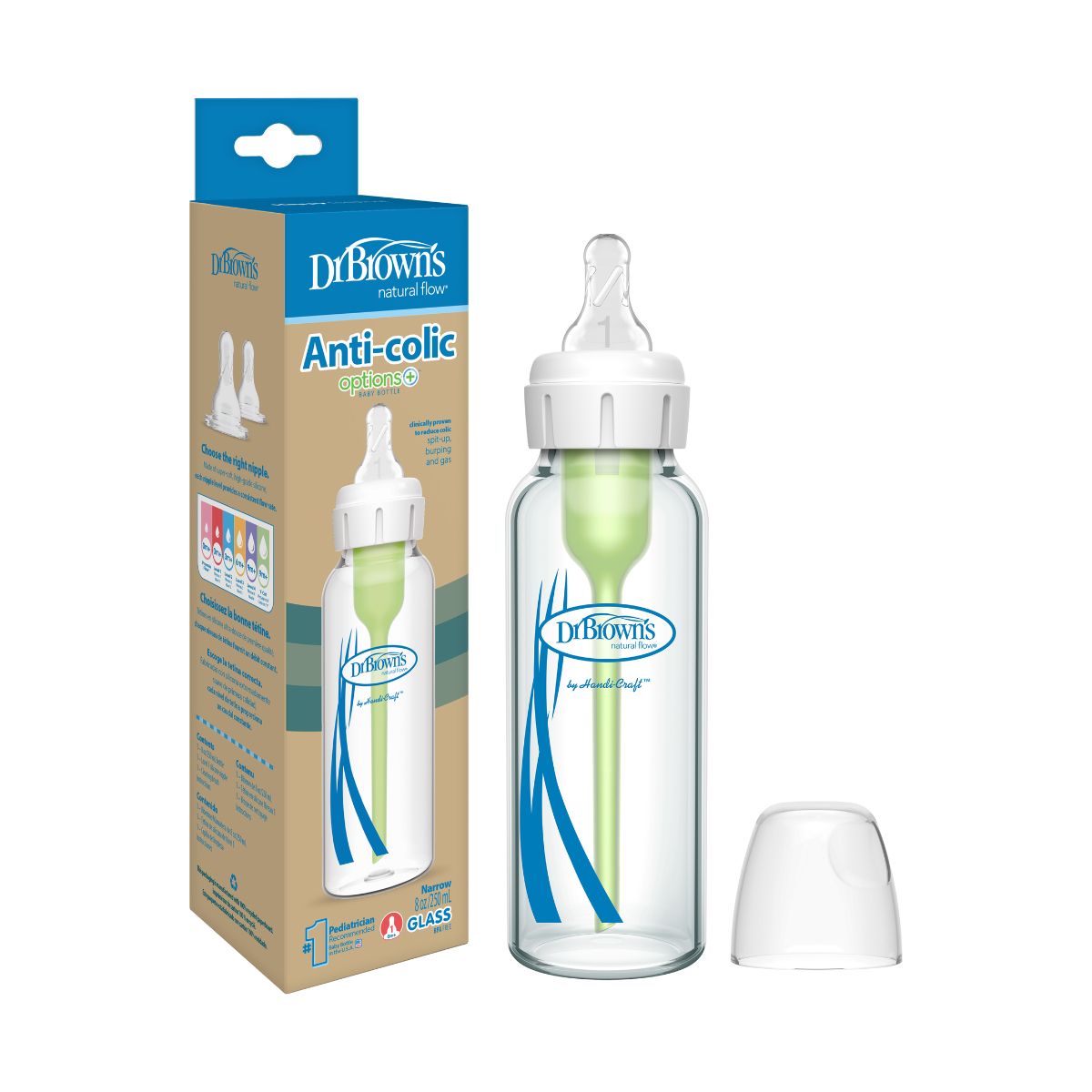 DR BROWN'S - Mamadera De Vidrio Dr Brown´s Anticólicos Estándar 250ml