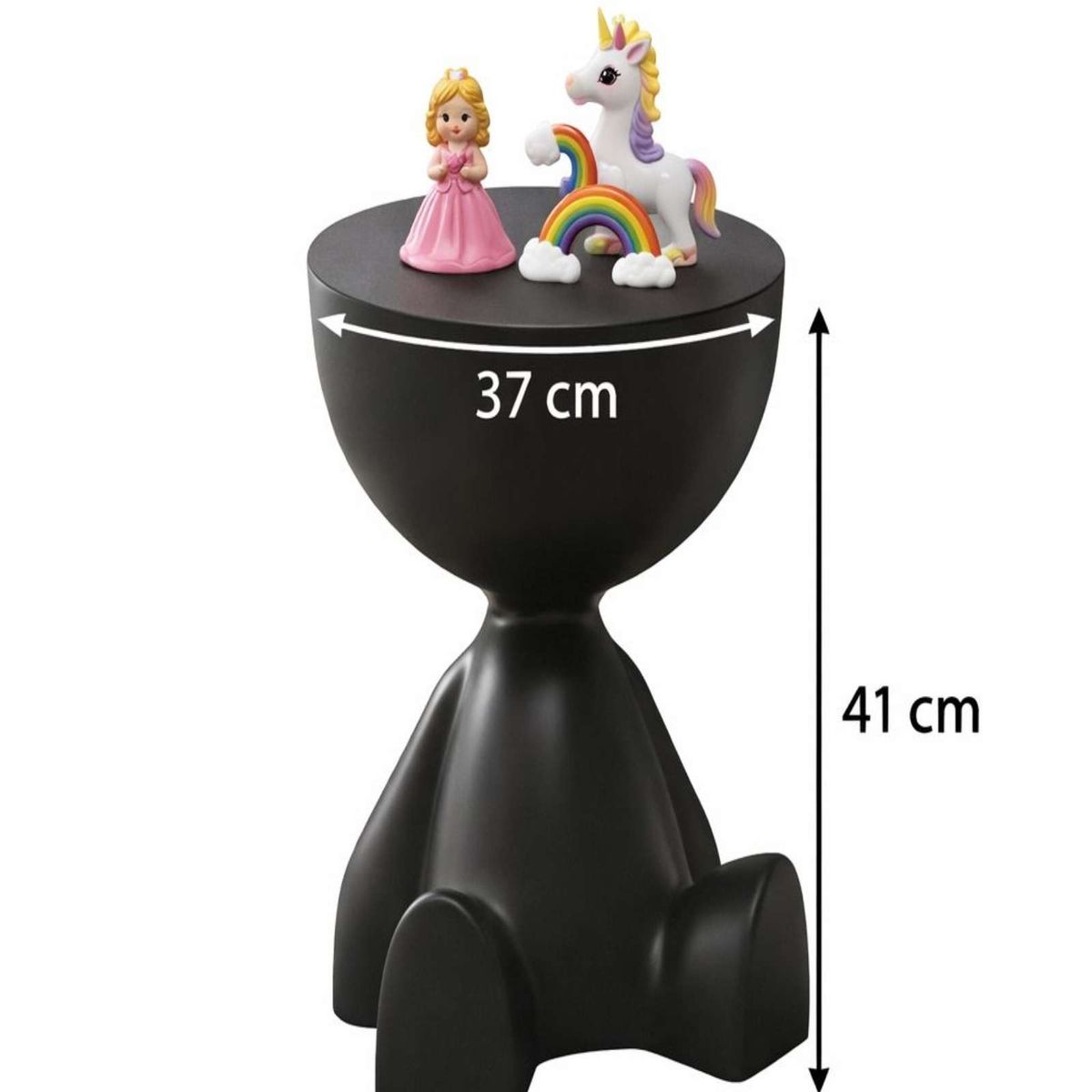 GENERICO - PACK DE 2 MESAS DE ARRIMO ESCULTURAL NEGRO