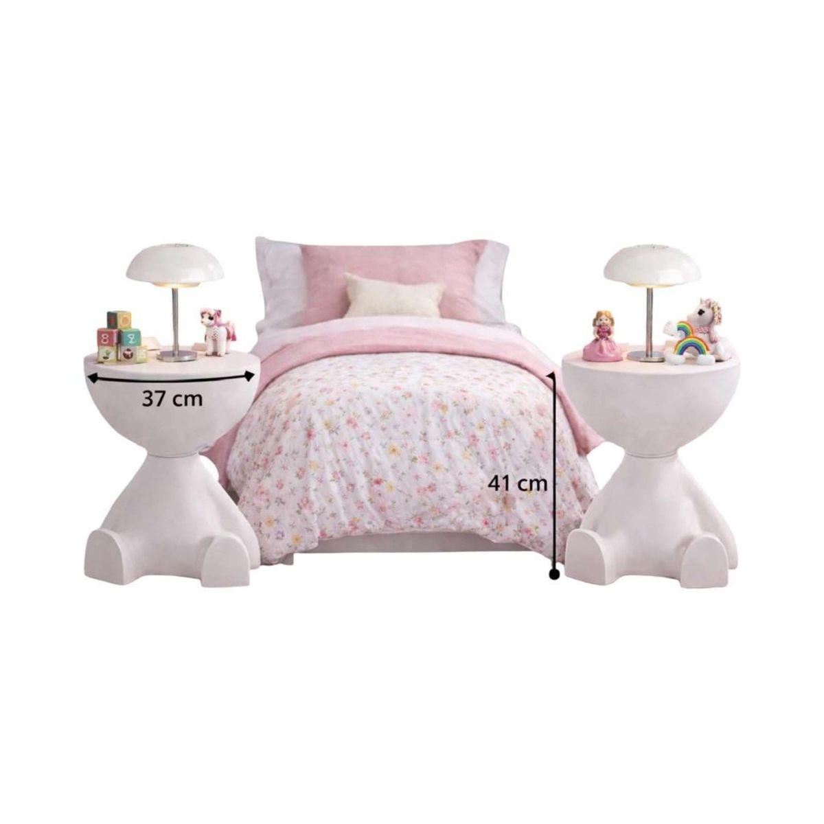 GENERICO - PACK DE 2 MESAS DE ARRIMO ESCULTURAL BLANCO INVIERNO