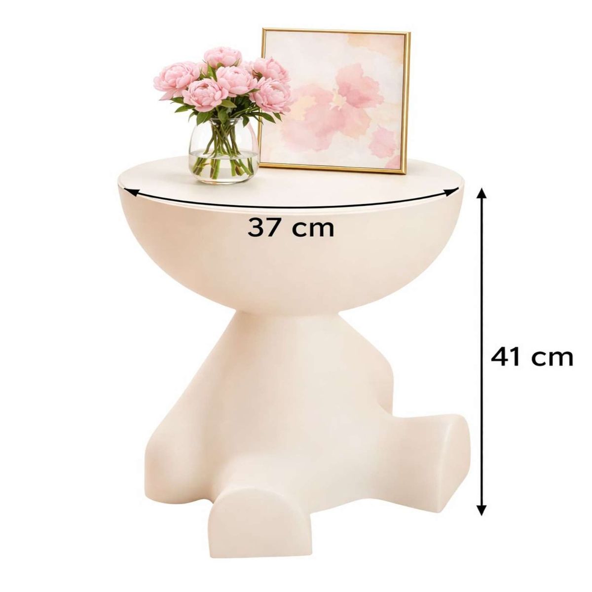 GENERICO - PACK DE 2 MESAS DE ARRIMO ESCULTURAL BLANCO INVIERNO