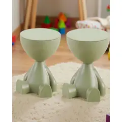 GENERICO - PACK DE 2 MESAS DE ARRIMO ESCULTURAL VERDE