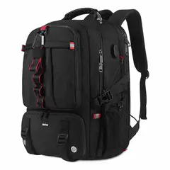 GENERICO - Mochila 50L de Viaje Negra Comp Zapatos y Laptop 17 USB BELUG