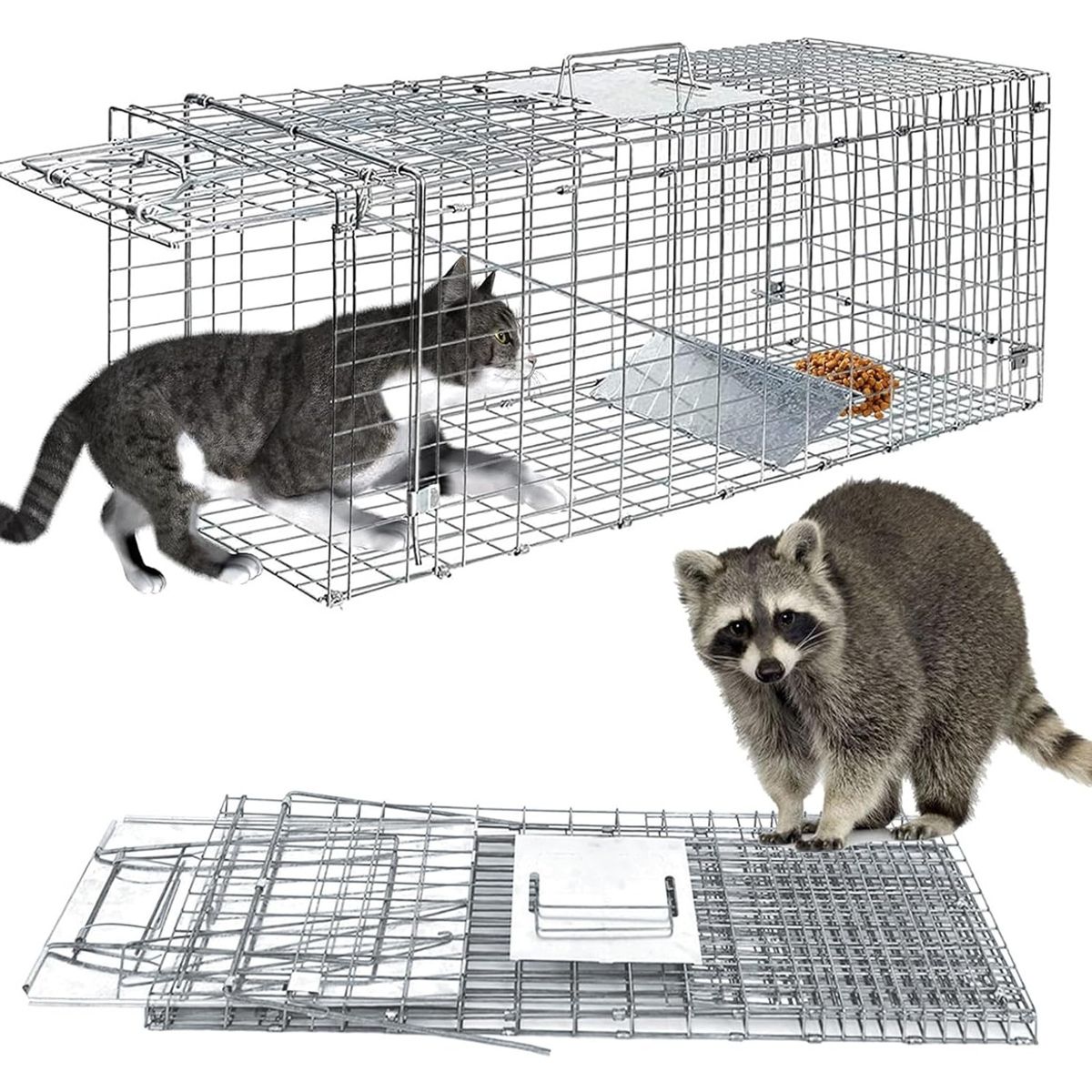 EVERSO - Jaula Trampa Corral Plegable Para Gato Conejos 94x37x34cm