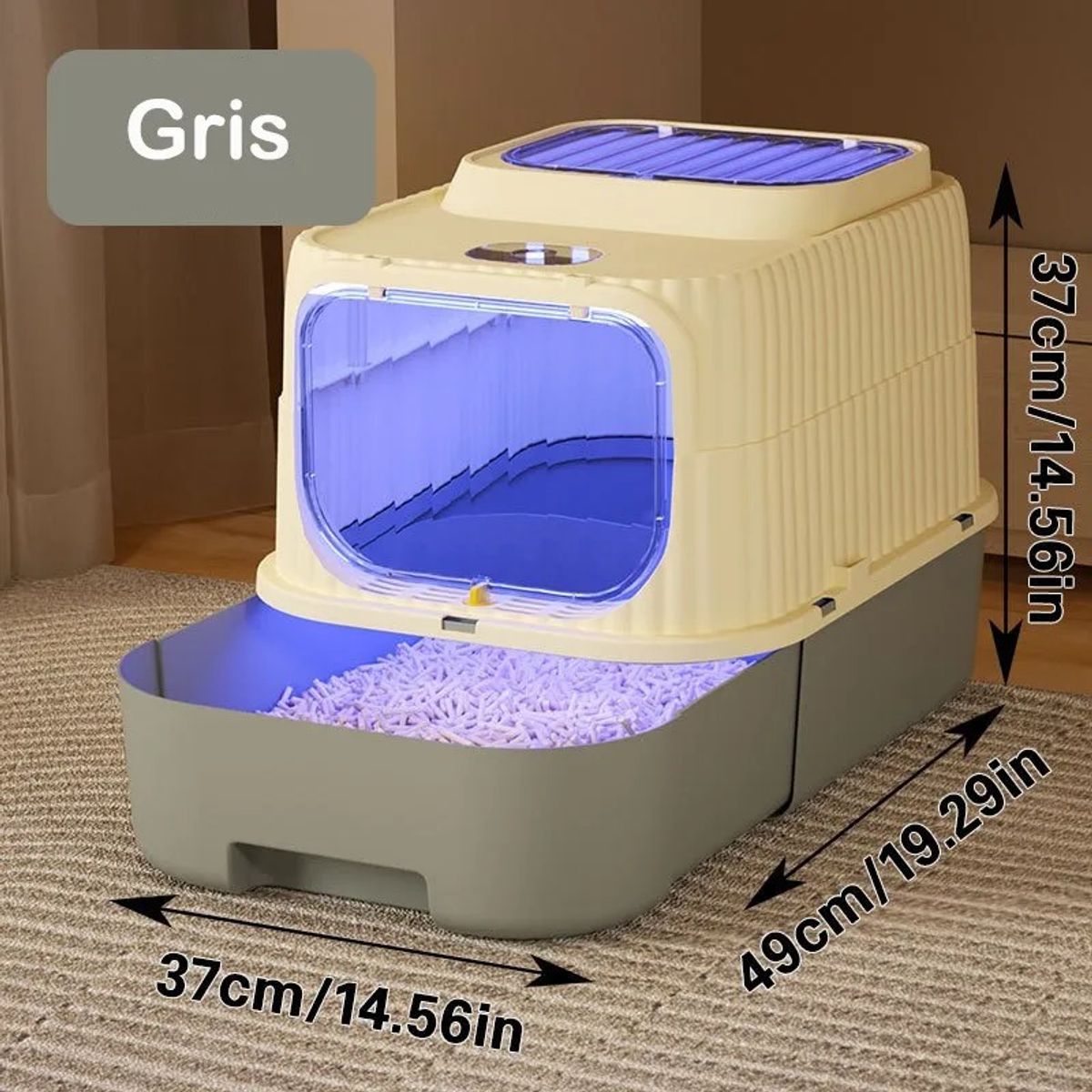 EVERSO - Arenero Gato Cerrado Baño Sanitario Grande Con Pala Y Luz Uv