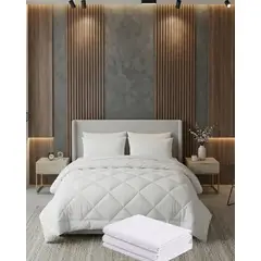 GENERICO - SET SÁBANAS MAS PLUMÓN NORDICO 2 PLAZAS BLANCO 200CM X 230 CM